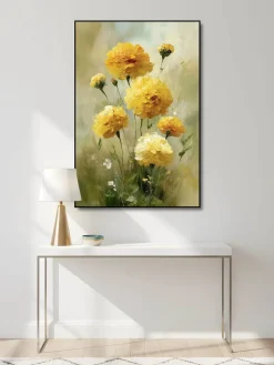 Handgemaltes Gemälde 'Goldene Ringelblumen' | Echtheitszertifikat inklusive