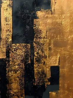 Handgemaltes Gemälde 'Goldene Skyline' | Echtheitszertifikat inklusive