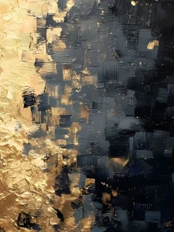 Handgemaltes Gemälde 'Goldene Trennlinie' | Echtheitszertifikat inklusive