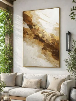 Handgemaltes Gemälde 'Goldener Strom' | Echtheitszertifikat inklusive