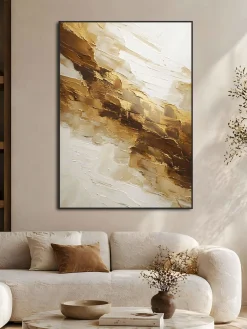 Handgemaltes Gemälde 'Goldener Strom' | Echtheitszertifikat inklusive
