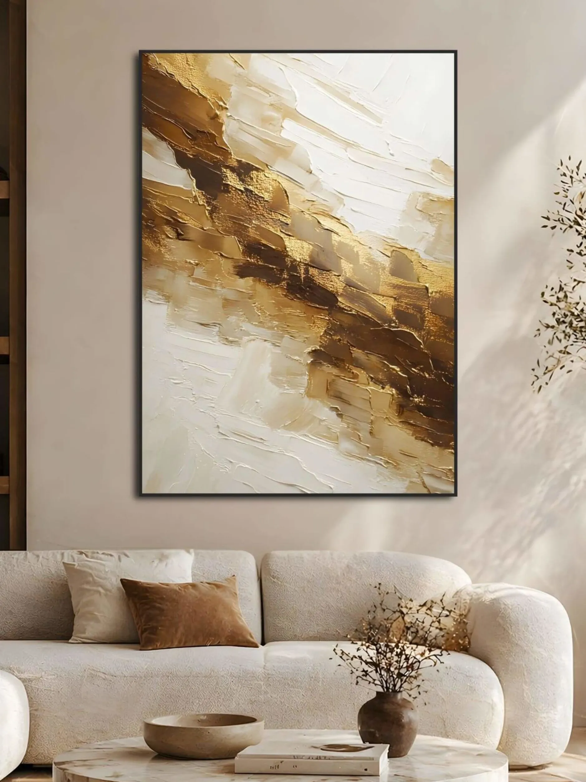 Handgemaltes Gemälde 'Goldener Strom' | Echtheitszertifikat inklusive