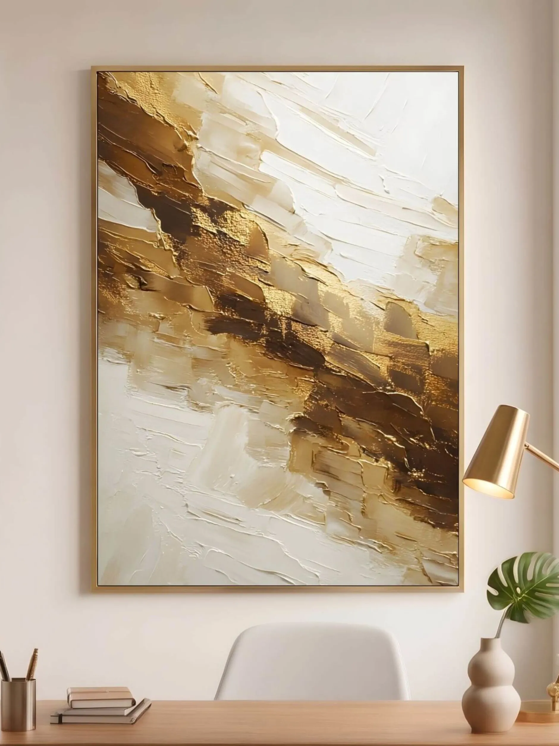 Handgemaltes Gemälde 'Goldener Strom' | Echtheitszertifikat inklusive