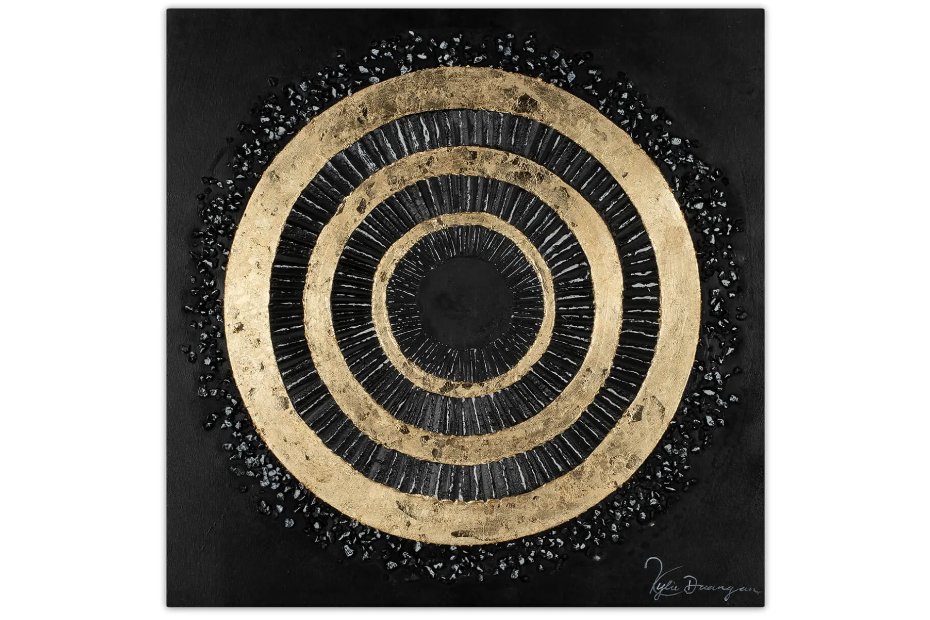 Handgemaltes Gemälde 'Golden Illusion' 60x60cm | inkl. Echtheitszertifikat