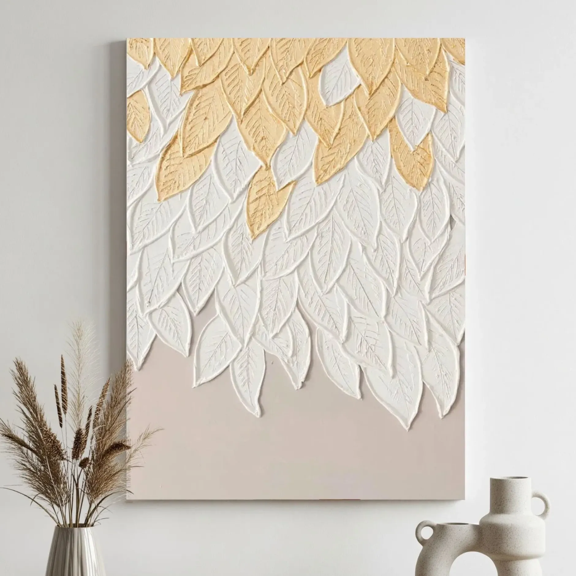 Handgemaltes Gemälde 'Golden Leaf Waltz' 60x90cm | inkl. Echtheitszertifikat