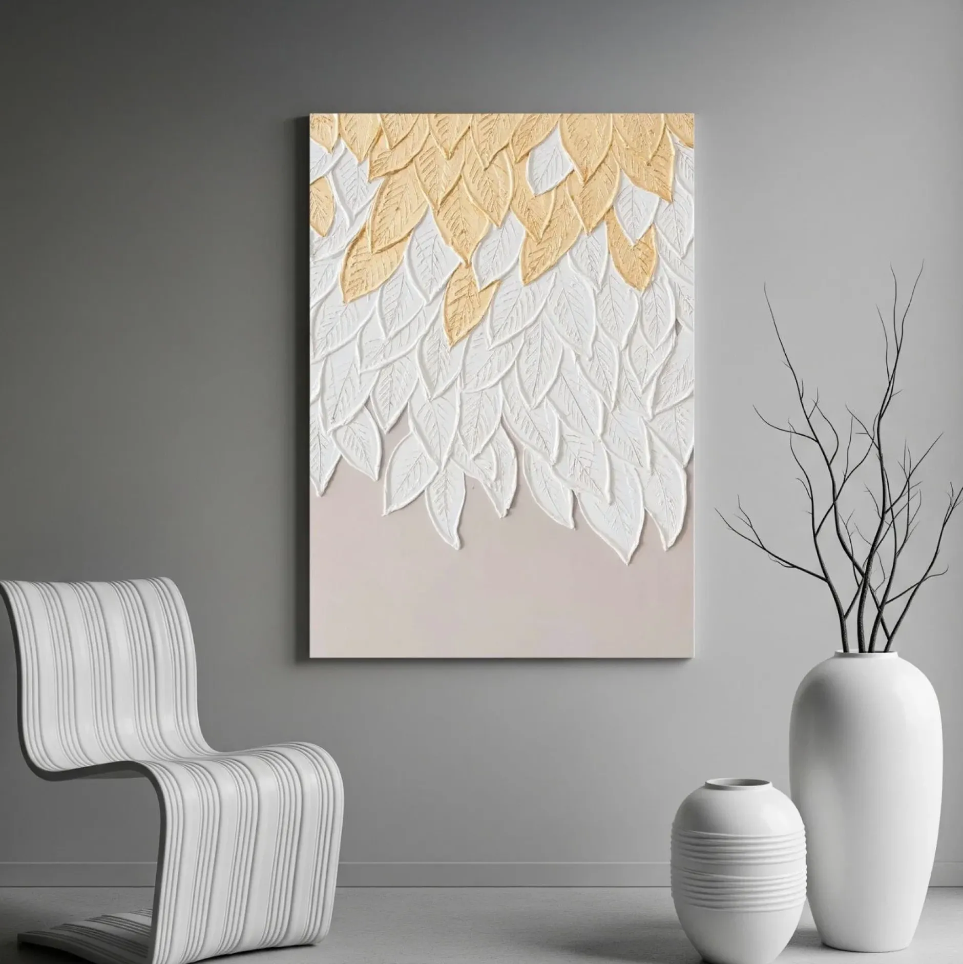 Handgemaltes Gemälde 'Golden Leaf Waltz' 60x90cm | inkl. Echtheitszertifikat