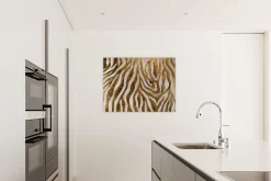 Handgemaltes Gemälde 'Golden Zebra' 100x75cm | inkl. Echtheitszertifikat
