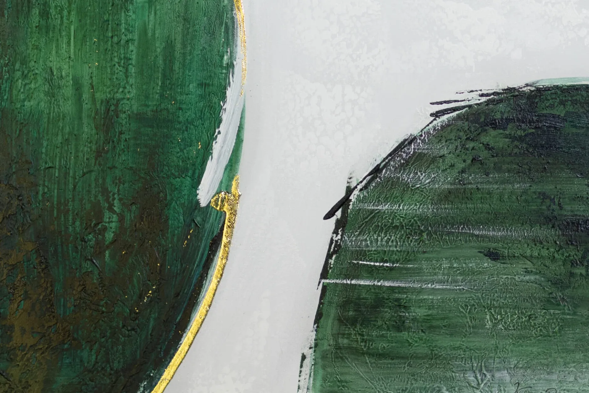 Handgemaltes Gemälde 'Green Continents' 60x90cm | inkl. Echtheitszertifikat