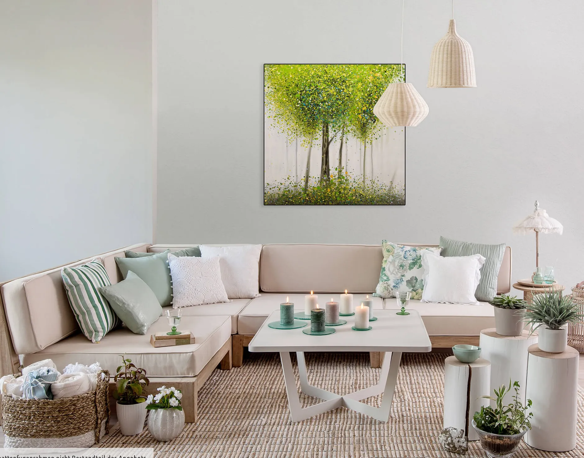 Handgemaltes Gemälde 'Greenish Glade' 80x80cm | inkl. Echtheitszertifikat