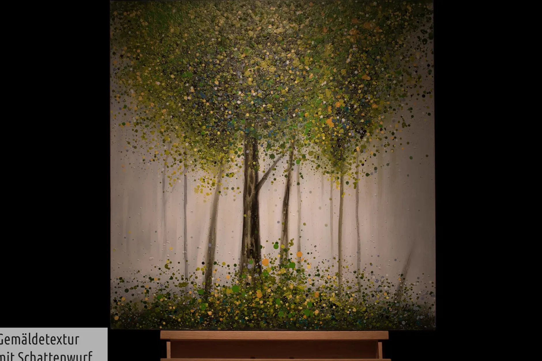 Handgemaltes Gemälde 'Greenish Glade' 80x80cm | inkl. Echtheitszertifikat
