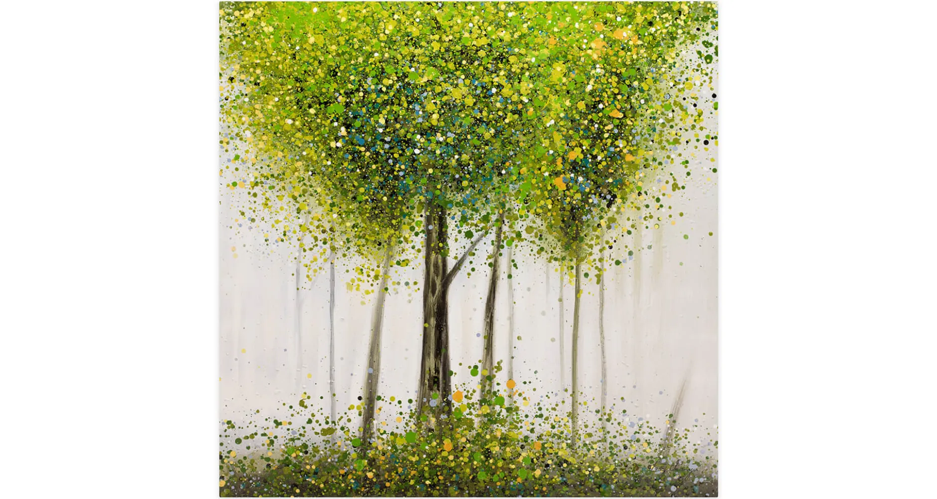 Handgemaltes Gemälde 'Greenish Glade' 80x80cm | inkl. Echtheitszertifikat