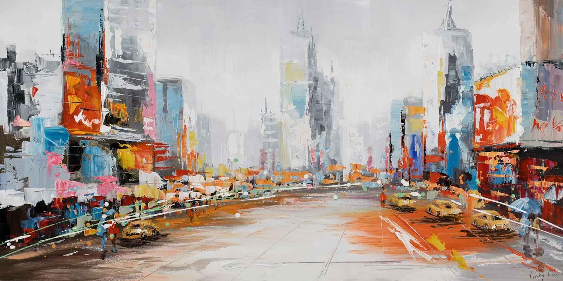 Handgemaltes Gemälde 'Großstadtfieber' 100x50cm | inkl. Echtheitszertifikat