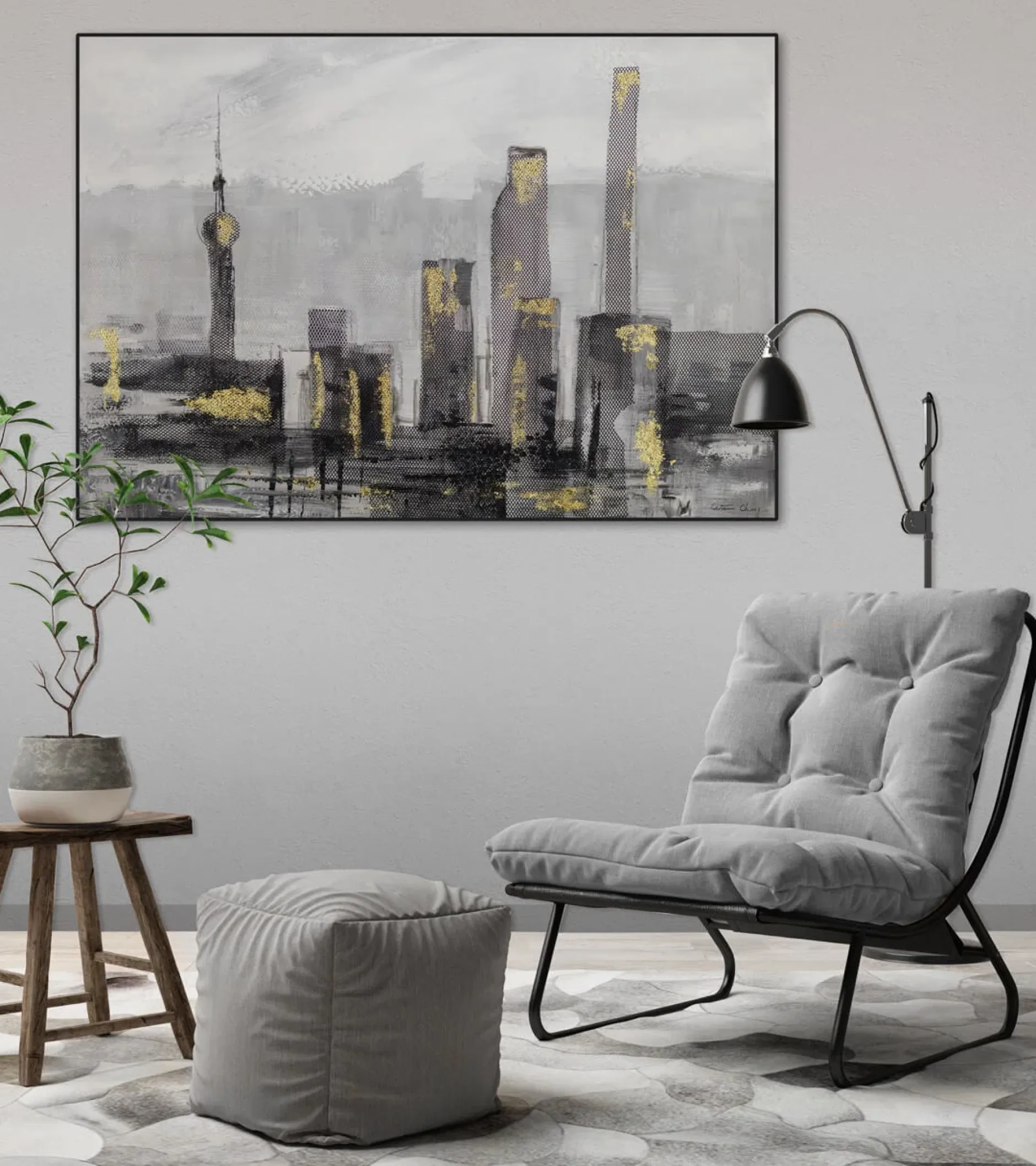 Handgemaltes Gemälde 'Großstadtliebe' 100x70cm | inkl. Echtheitszertifikat