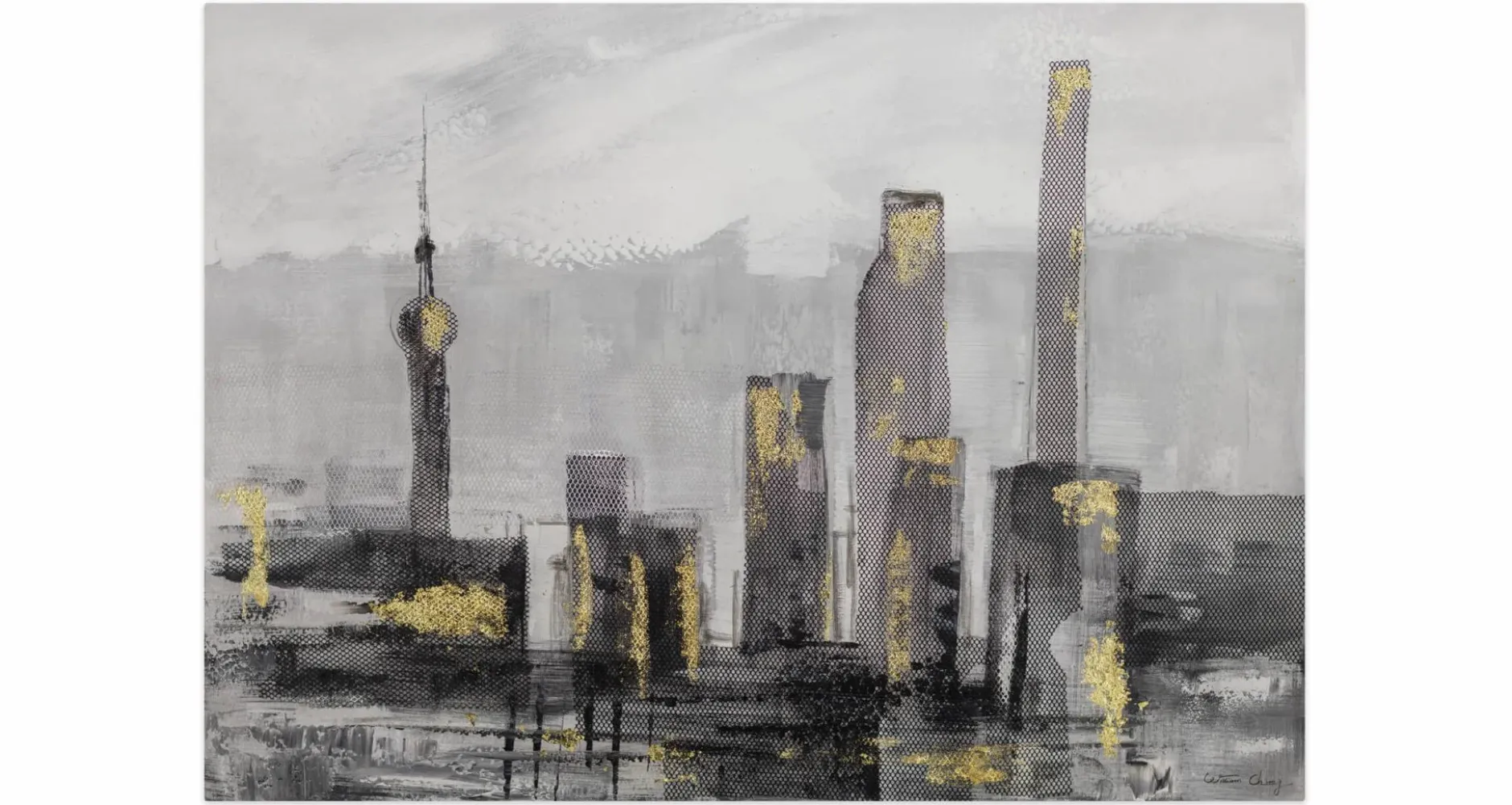 Handgemaltes Gemälde 'Großstadtliebe' 100x70cm | inkl. Echtheitszertifikat