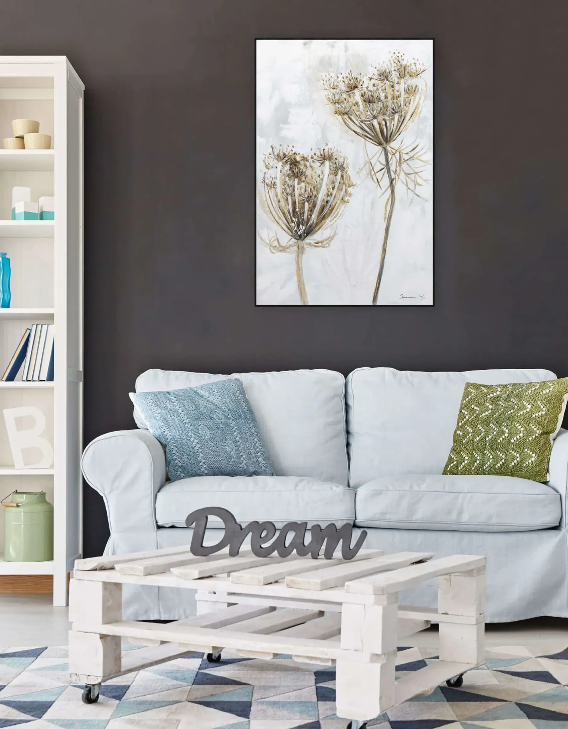 Handgemaltes Gemälde 'Growing Flowers' 60x90cm | inkl. Echtheitszertifikat
