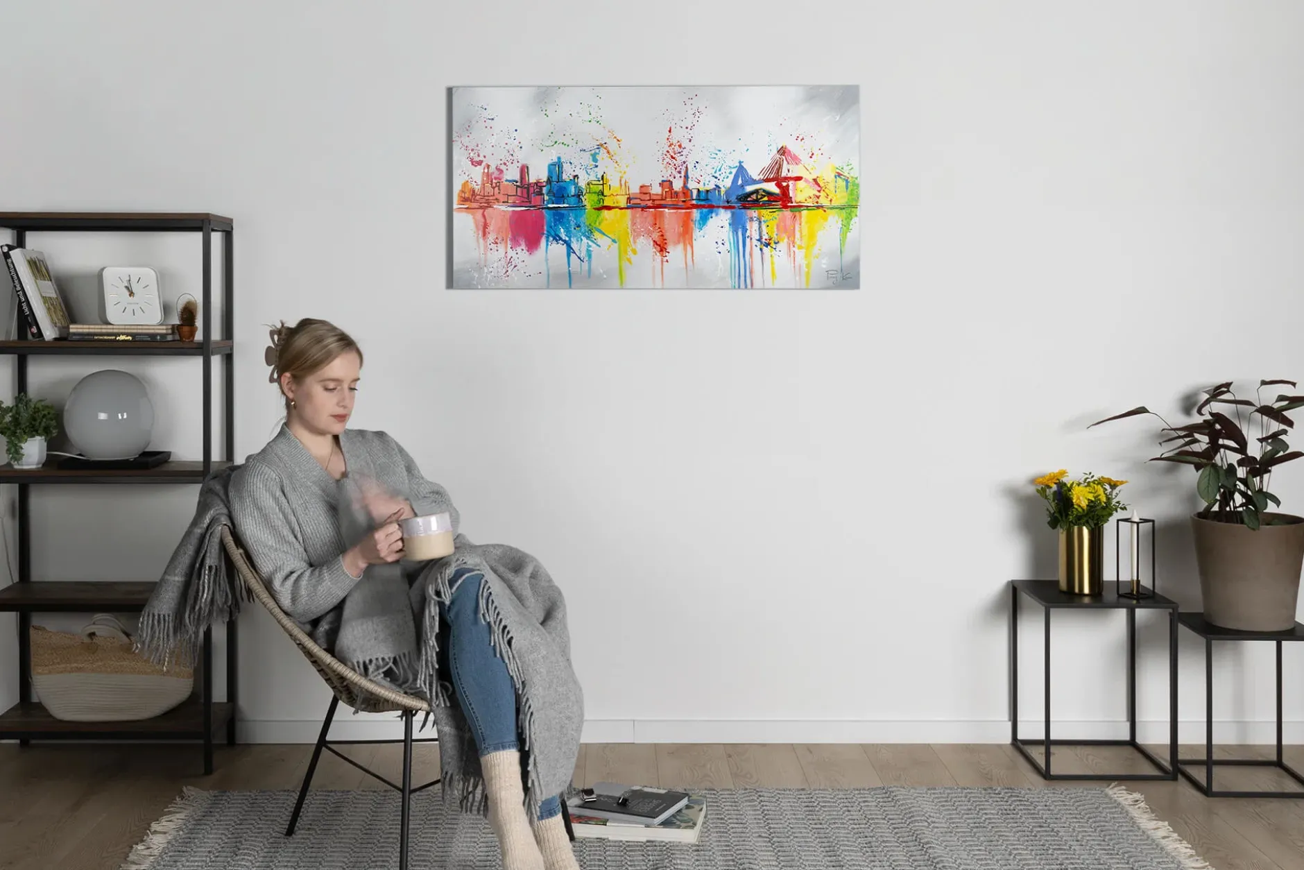 Handgemaltes Gemälde 'Hamburg, meine Perle' 120x60cm | inkl. Echtheitszertifikat