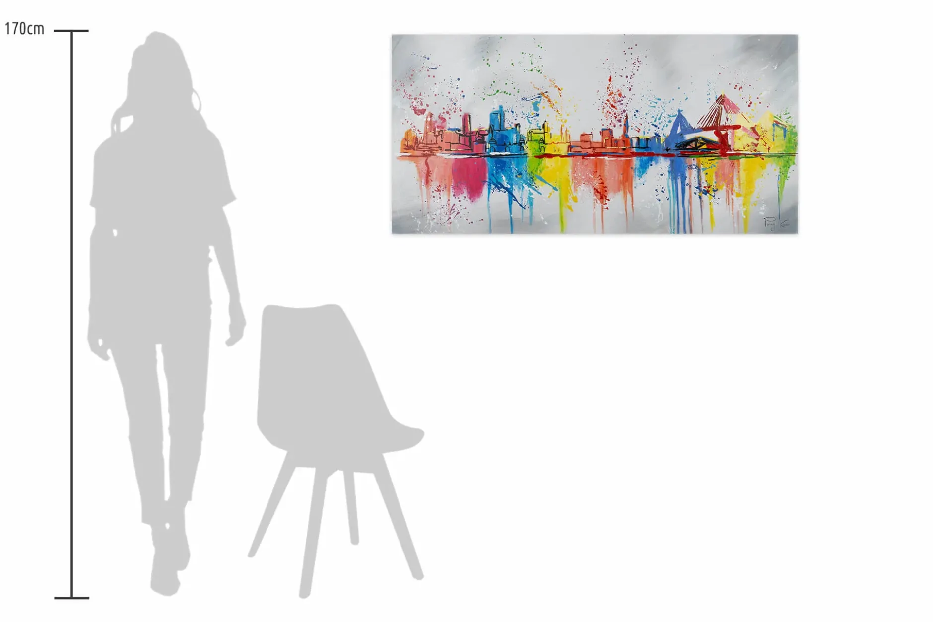 Handgemaltes Gemälde 'Hamburg, meine Perle' 120x60cm | inkl. Echtheitszertifikat
