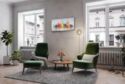 Handgemaltes Gemälde 'Hanover Skyline Silhouette' 120x60cm | inkl. Echtheitszertifikat
