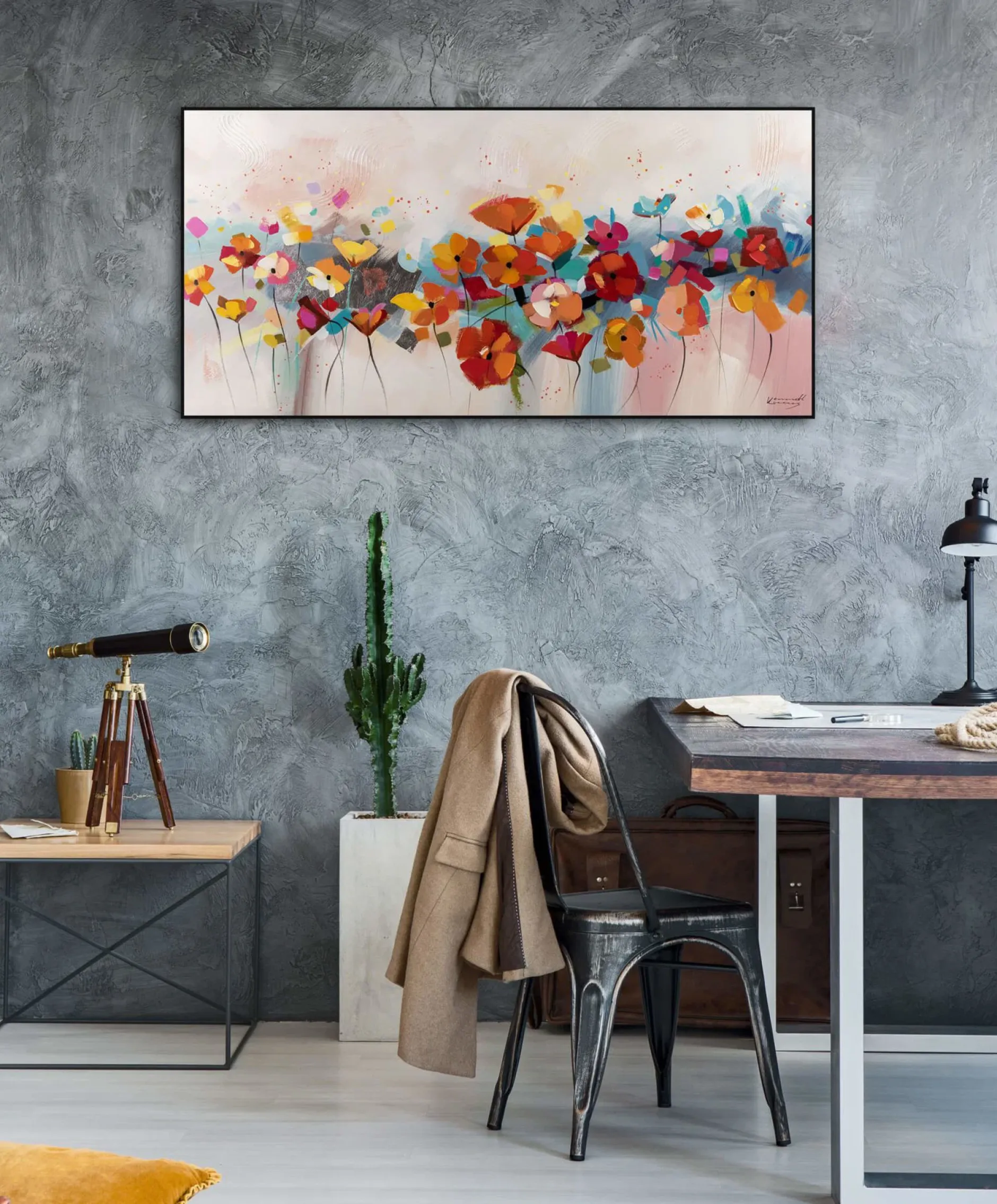 Handgemaltes Gemälde 'Harmonie der Farben' 120x60cm | inkl. Echtheitszertifikat