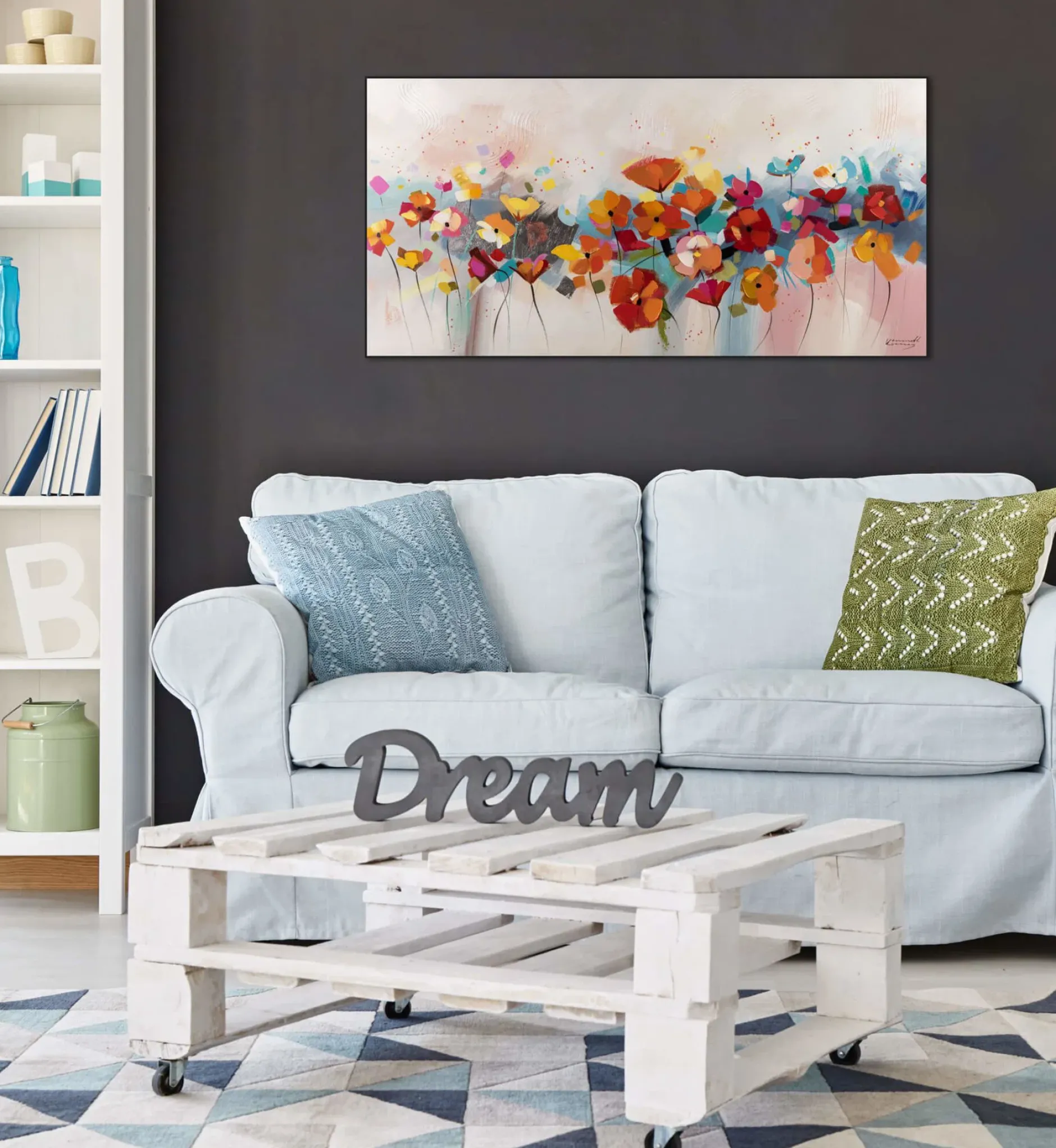 Handgemaltes Gemälde 'Harmonie der Farben' 120x60cm | inkl. Echtheitszertifikat