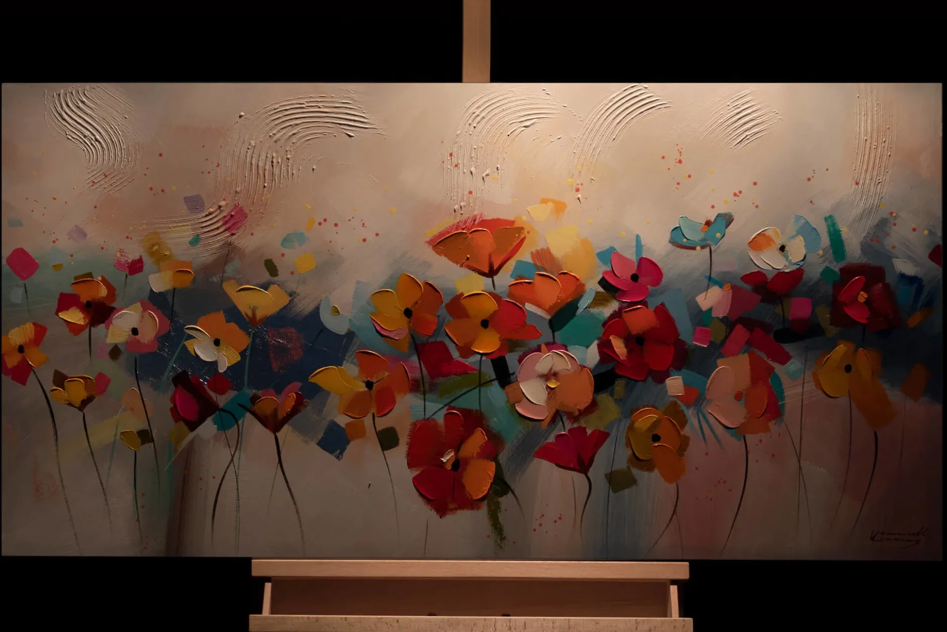 Handgemaltes Gemälde 'Harmonie der Farben' 120x60cm | inkl. Echtheitszertifikat