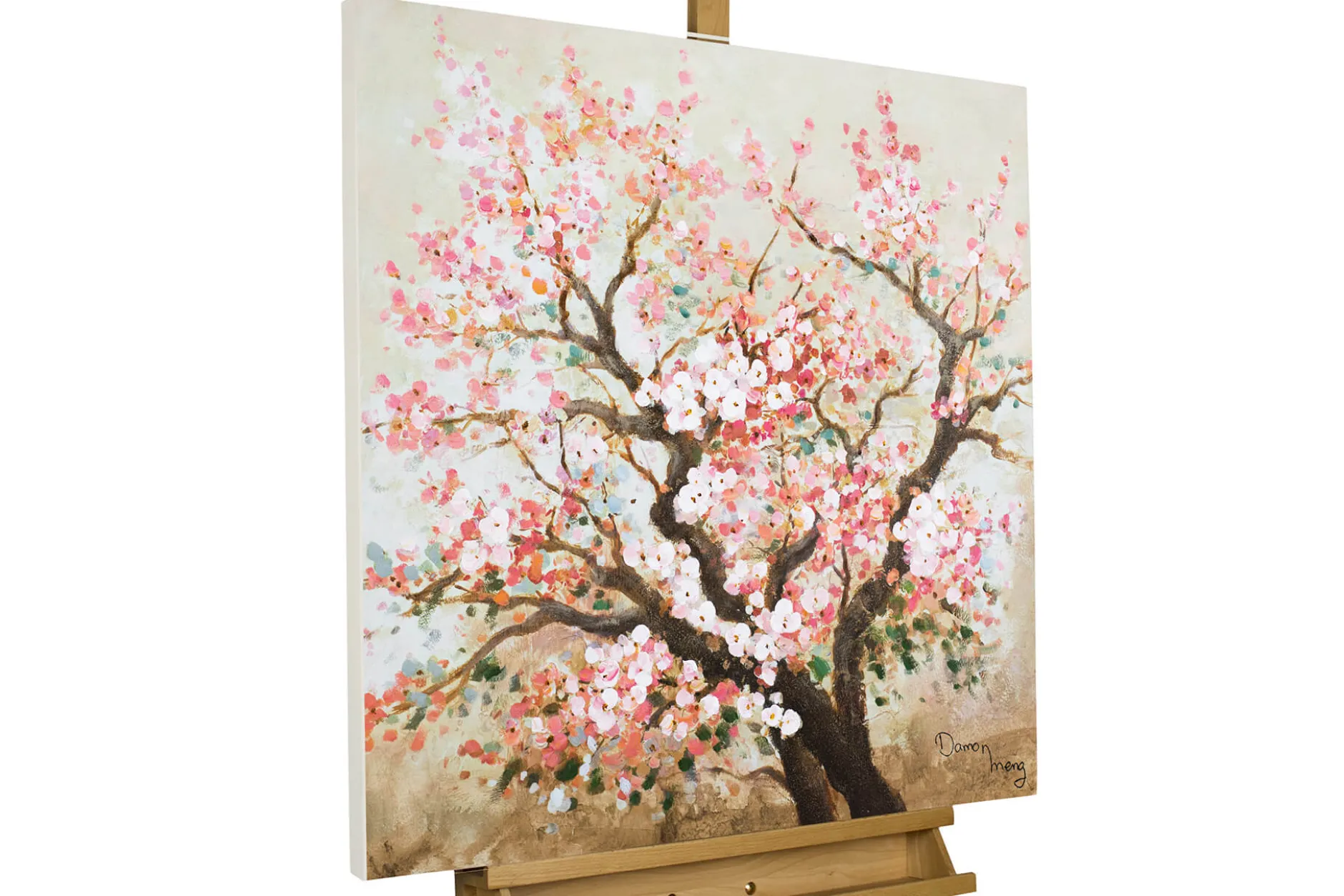 Handgemaltes Gemälde 'Heiteres Hanami' 80x80cm | inkl. Echtheitszertifikat