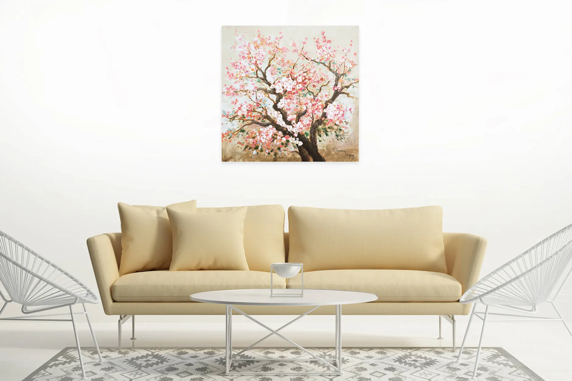 Handgemaltes Gemälde 'Heiteres Hanami' 80x80cm | inkl. Echtheitszertifikat