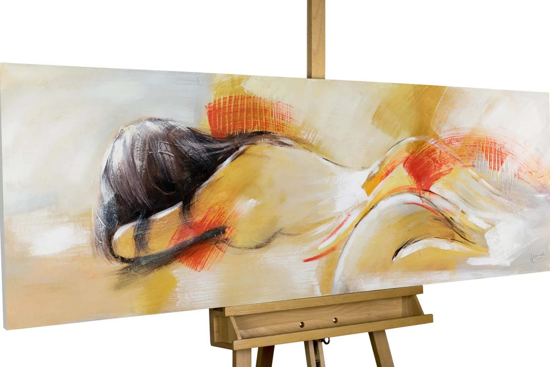 Handgemaltes Gemälde 'Herzenswärme' 150x50cm | inkl. Echtheitszertifikat