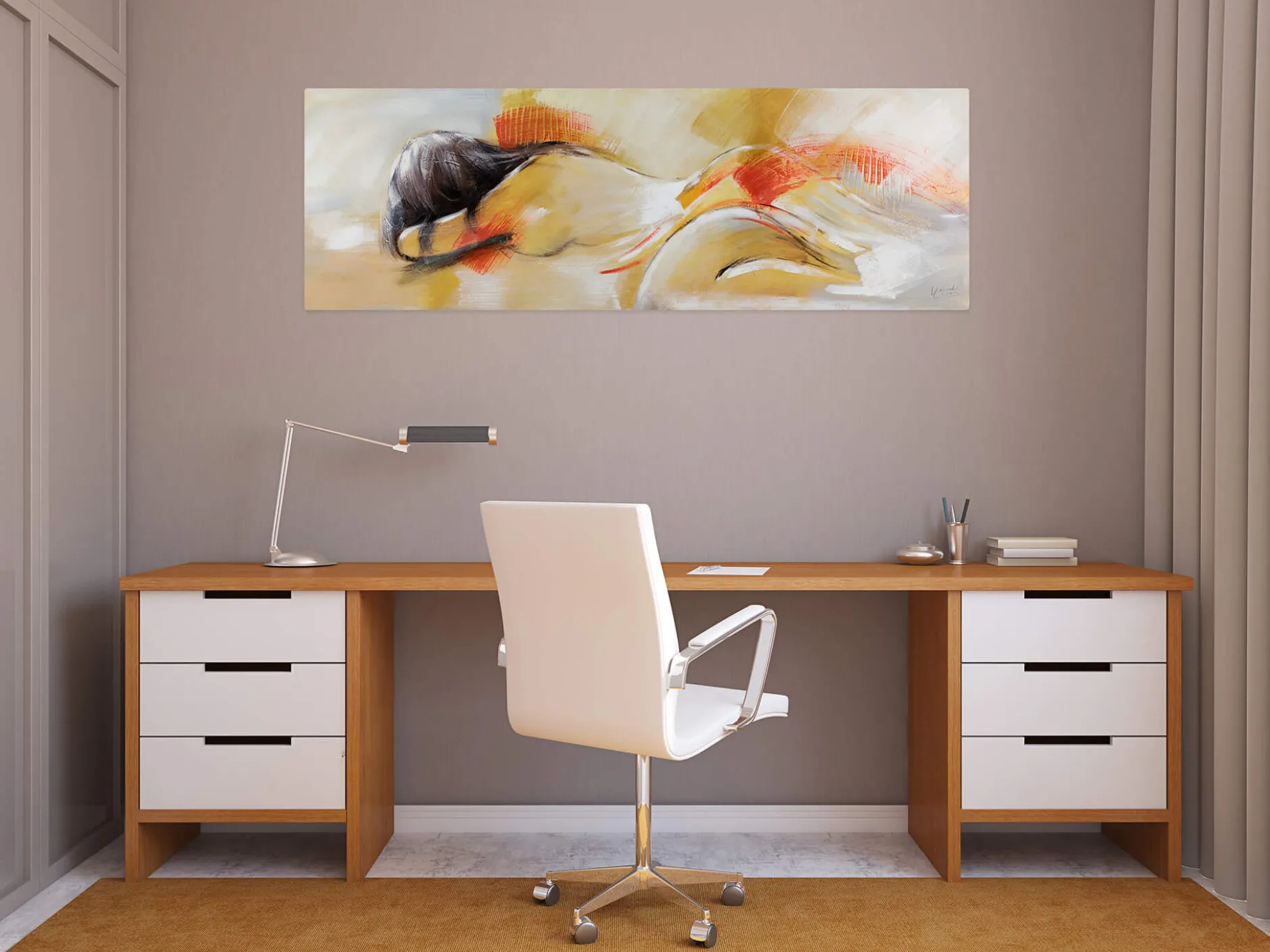 Handgemaltes Gemälde 'Herzenswärme' 150x50cm | inkl. Echtheitszertifikat