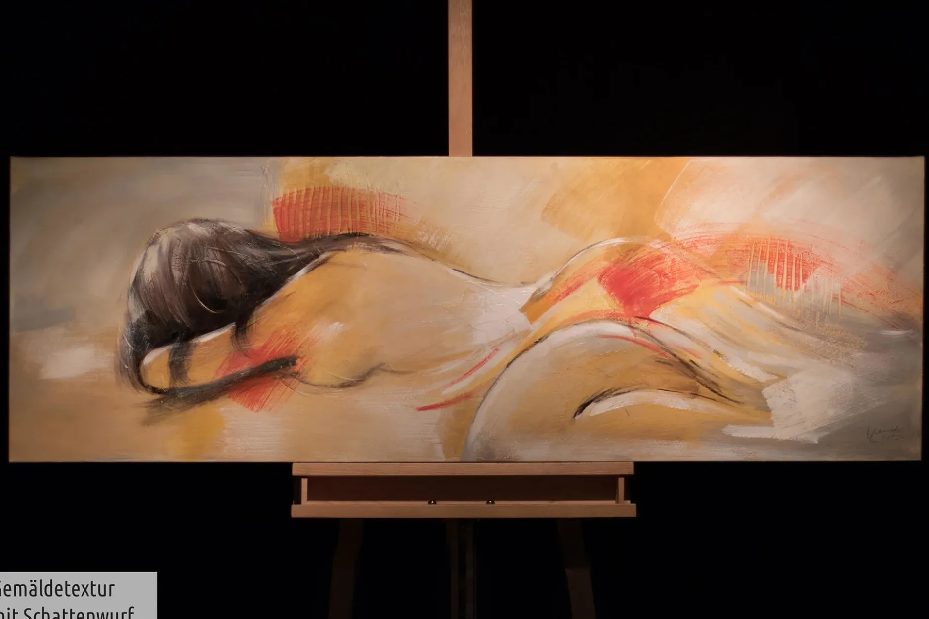 Handgemaltes Gemälde 'Herzenswärme' 150x50cm | inkl. Echtheitszertifikat