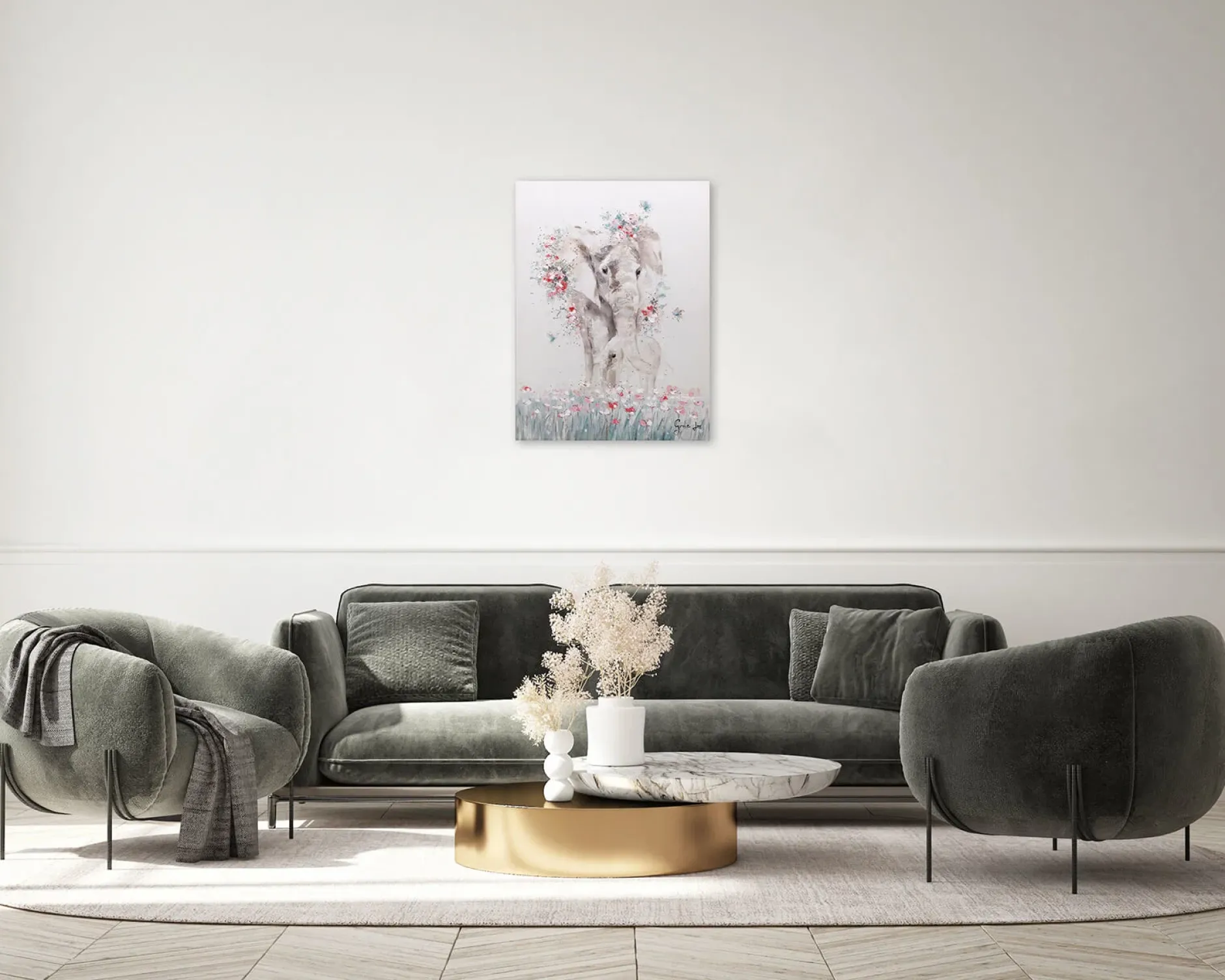 Handgemaltes Gemälde 'Herz und Seele' 75x100cm | inkl. Echtheitszertifikat