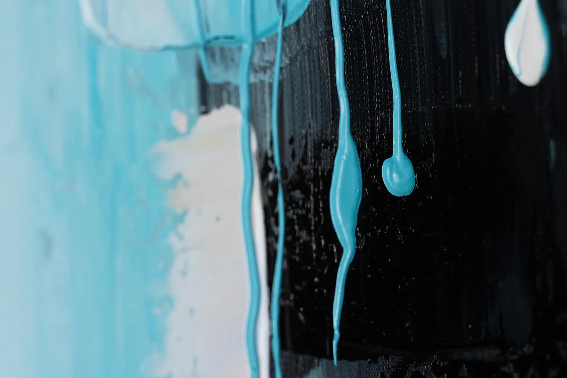 Handgemaltes Gemälde 'Hieroglyphic Turquoise' 80x80cm | inkl. Echtheitszertifikat