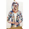 Handgemaltes Gemälde 'Hipster Lion' 60x90cm | inkl. Echtheitszertifikat