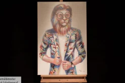 Handgemaltes Gemälde 'Hipster Lion' 60x90cm | inkl. Echtheitszertifikat