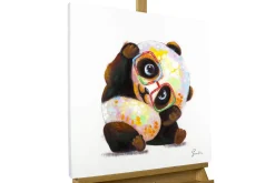 Handgemaltes Gemälde 'Hipster Panda' 60x60cm | inkl. Echtheitszertifikat