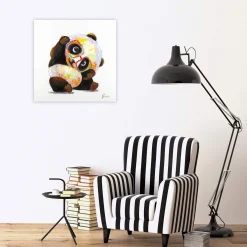 Handgemaltes Gemälde 'Hipster Panda' 60x60cm | inkl. Echtheitszertifikat