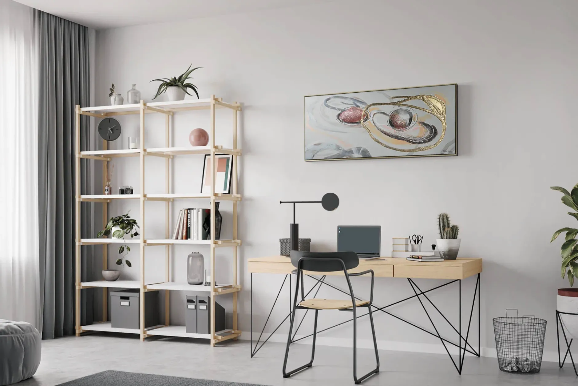 Handgemaltes Gemälde 'Hovering Spheres' 120x60cm | inkl. Echtheitszertifikat