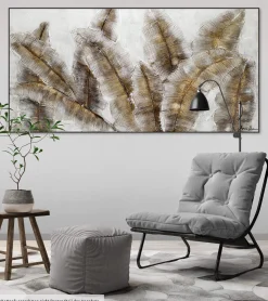 Handgemaltes Gemälde 'Iced Feathers' 120x60cm | inkl. Echtheitszertifikat