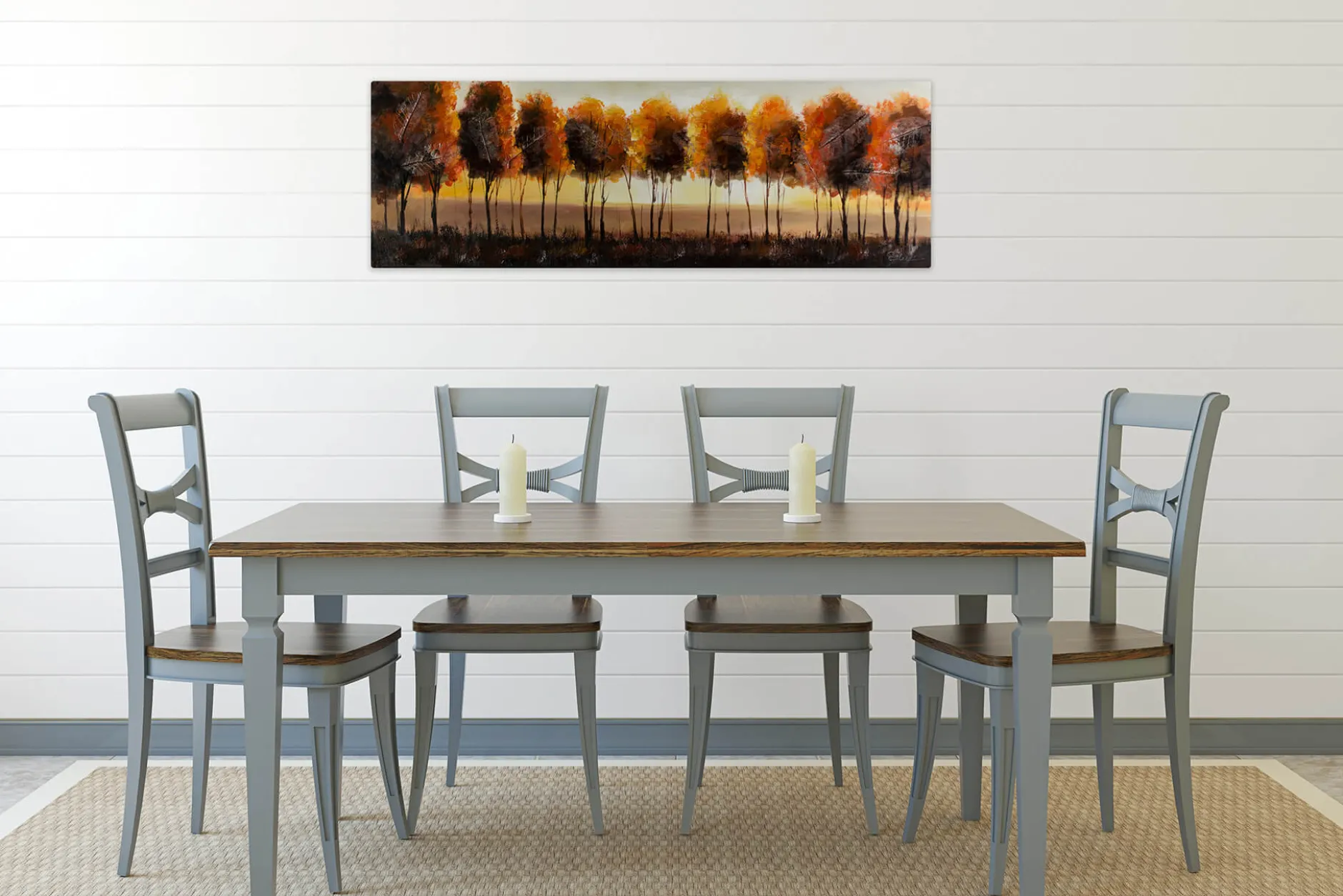 Handgemaltes Gemälde 'Im Antlitz der Sonne' 150x50cm | inkl. Echtheitszertifikat