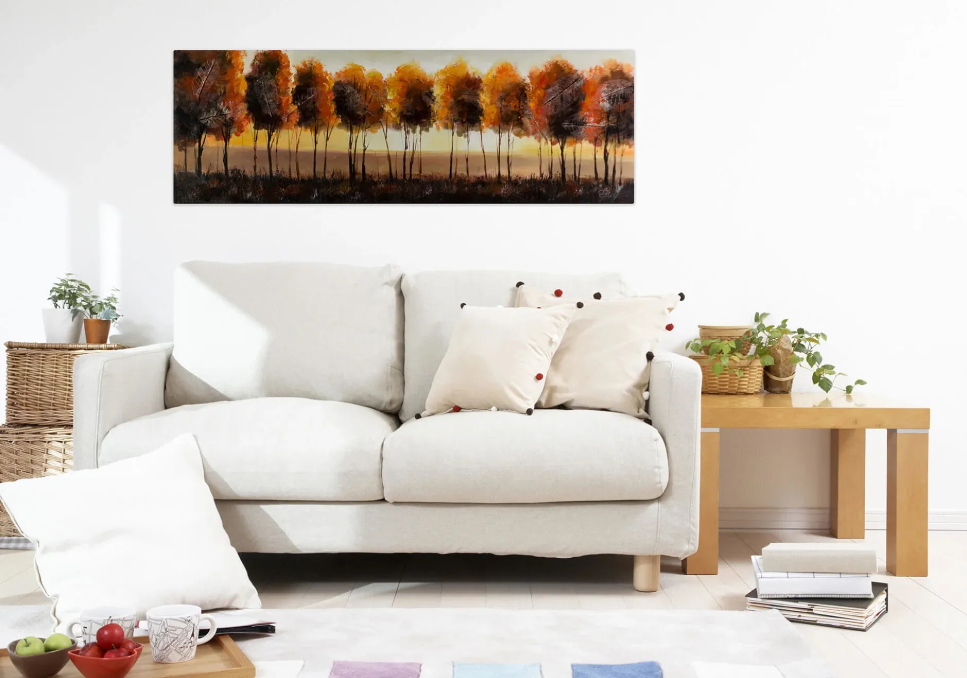 Handgemaltes Gemälde 'Im Antlitz der Sonne' 150x50cm | inkl. Echtheitszertifikat