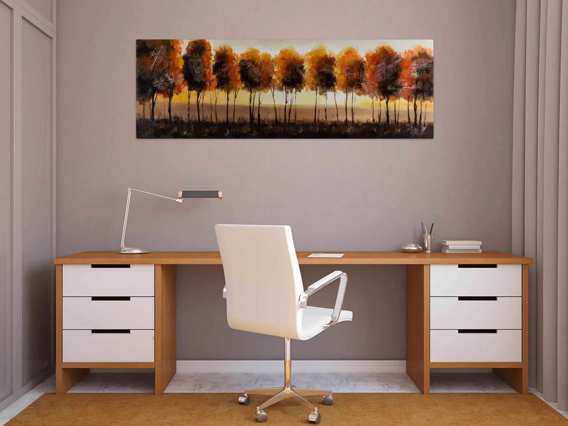 Handgemaltes Gemälde 'Im Antlitz der Sonne' 150x50cm | inkl. Echtheitszertifikat