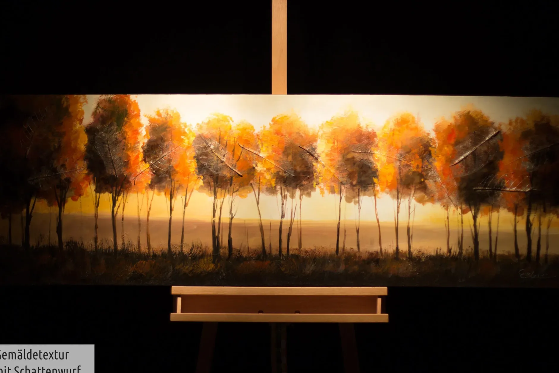 Handgemaltes Gemälde 'Im Antlitz der Sonne' 150x50cm | inkl. Echtheitszertifikat
