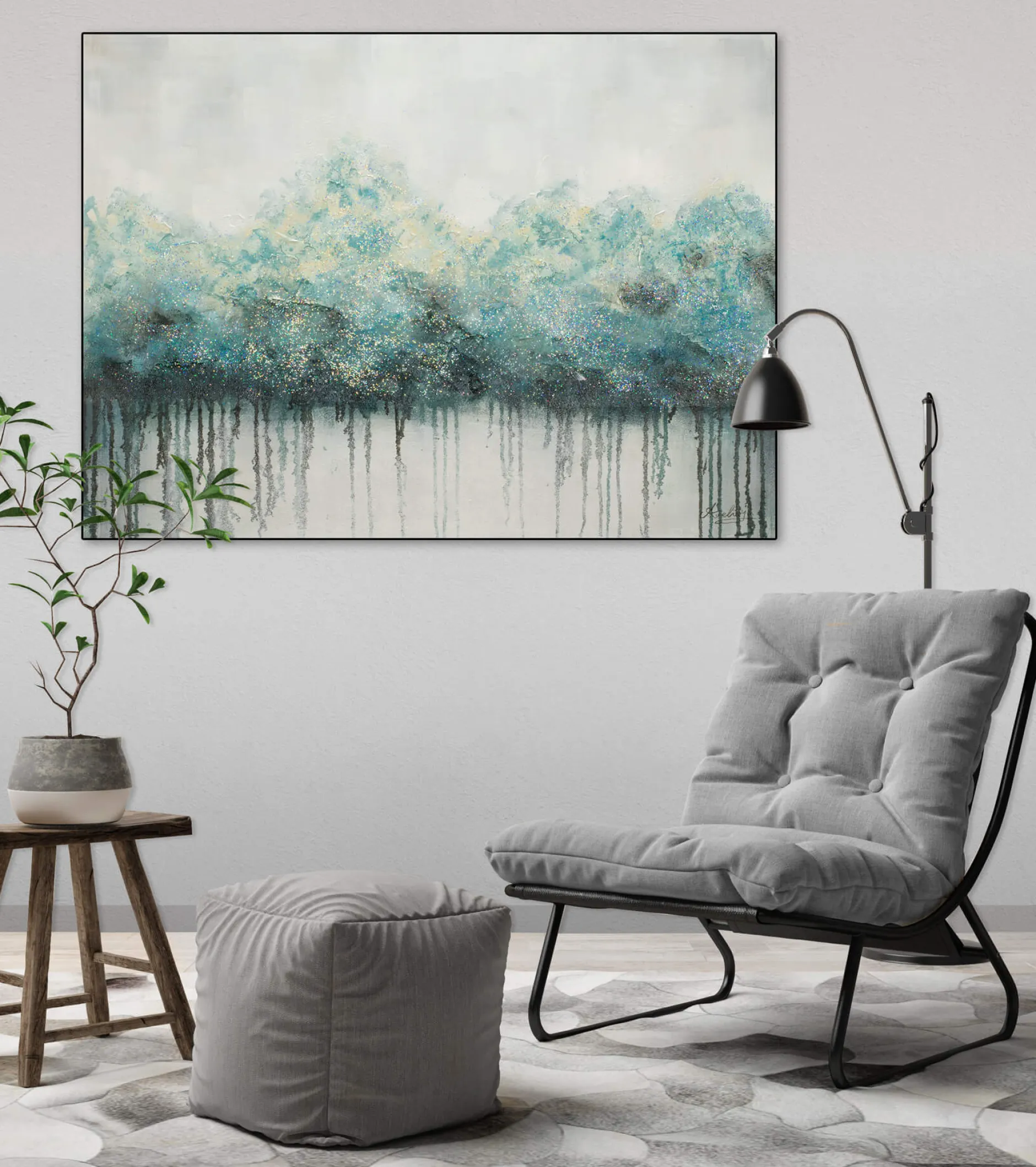 Handgemaltes Gemälde 'Impermeable Forest' 100x75cm | inkl. Echtheitszertifikat