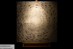 Handgemaltes Gemälde 'Im Sog des Fischschwarms' 80x80cm | inkl. Echtheitszertifikat