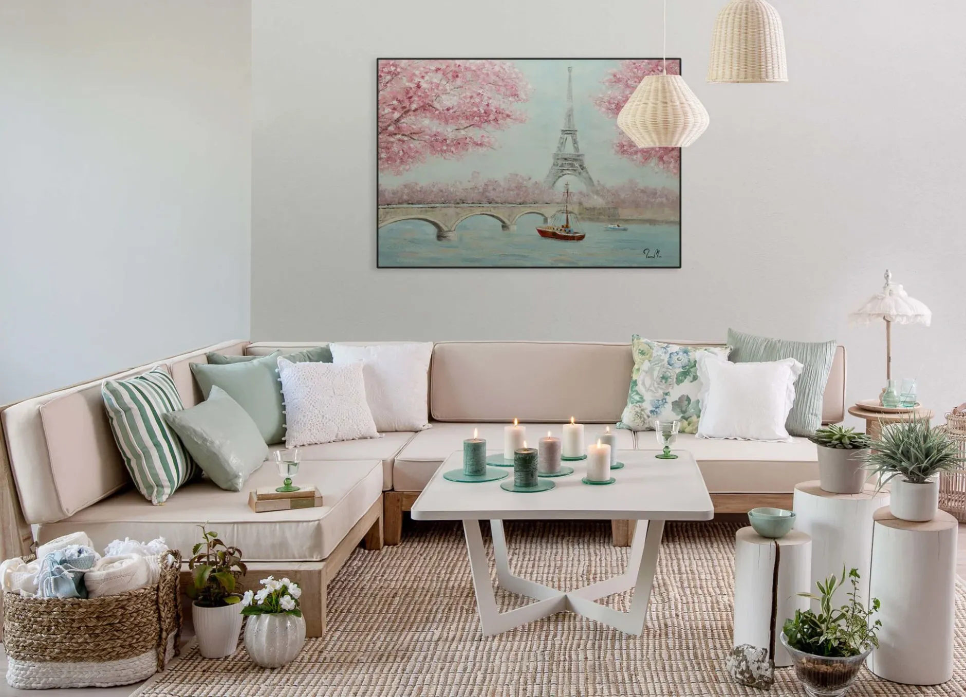Handgemaltes Gemälde 'In der Stadt der Liebe' 100x70cm | inkl. Echtheitszertifikat