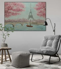Handgemaltes Gemälde 'In der Stadt der Liebe' 100x70cm | inkl. Echtheitszertifikat