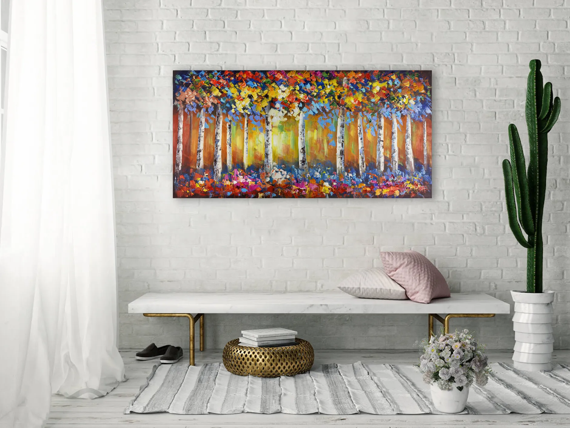 Handgemaltes Gemälde 'Jahreszeitenwandel' 120x60cm | inkl. Echtheitszertifikat
