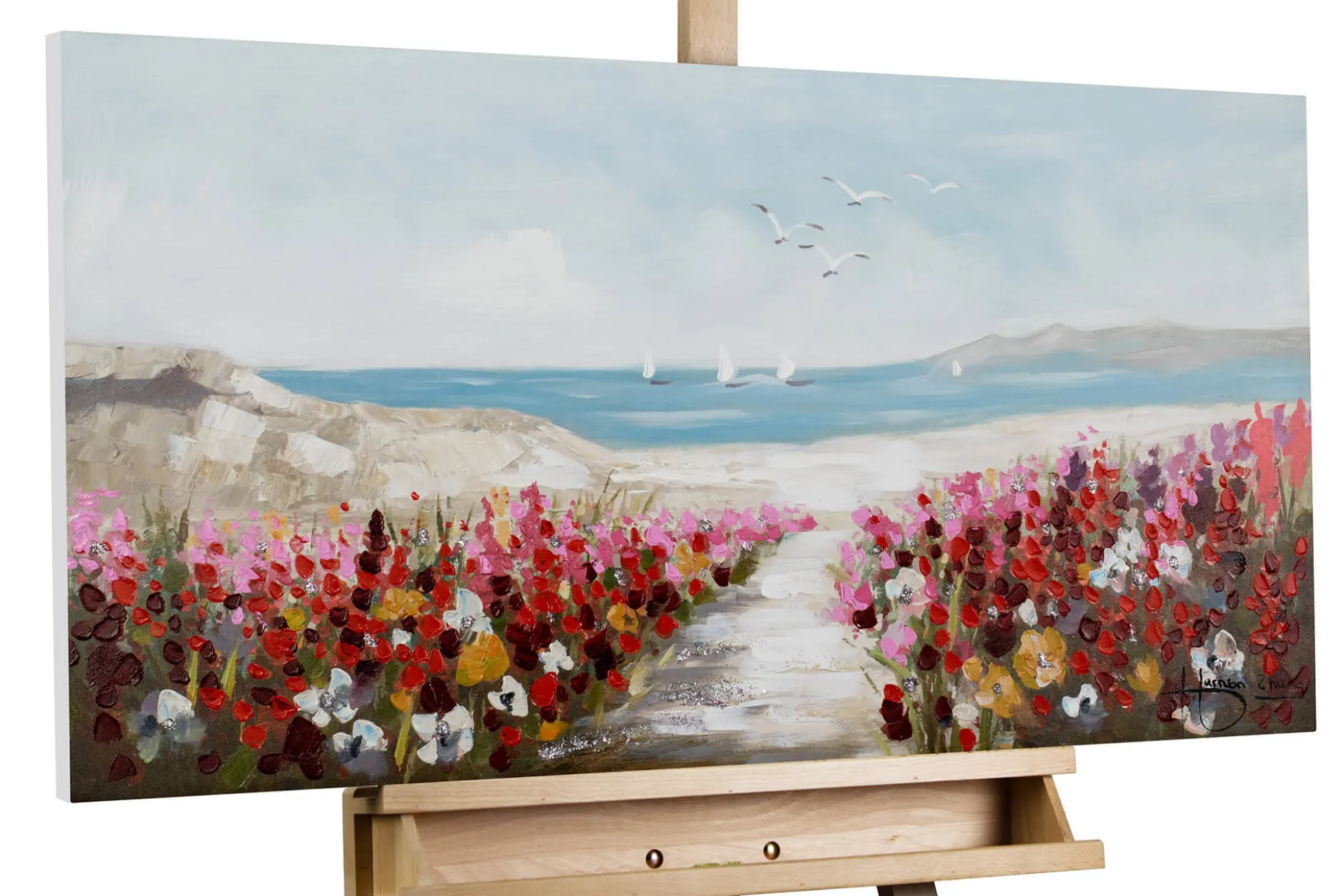 Handgemaltes Gemälde 'Jardin de Playa' 100x50cm | inkl. Echtheitszertifikat