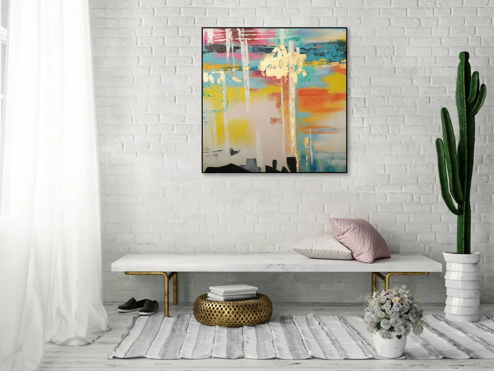 Handgemaltes Gemälde 'Kaleidoscopic Lenses' 80x80cm | inkl. Echtheitszertifikat
