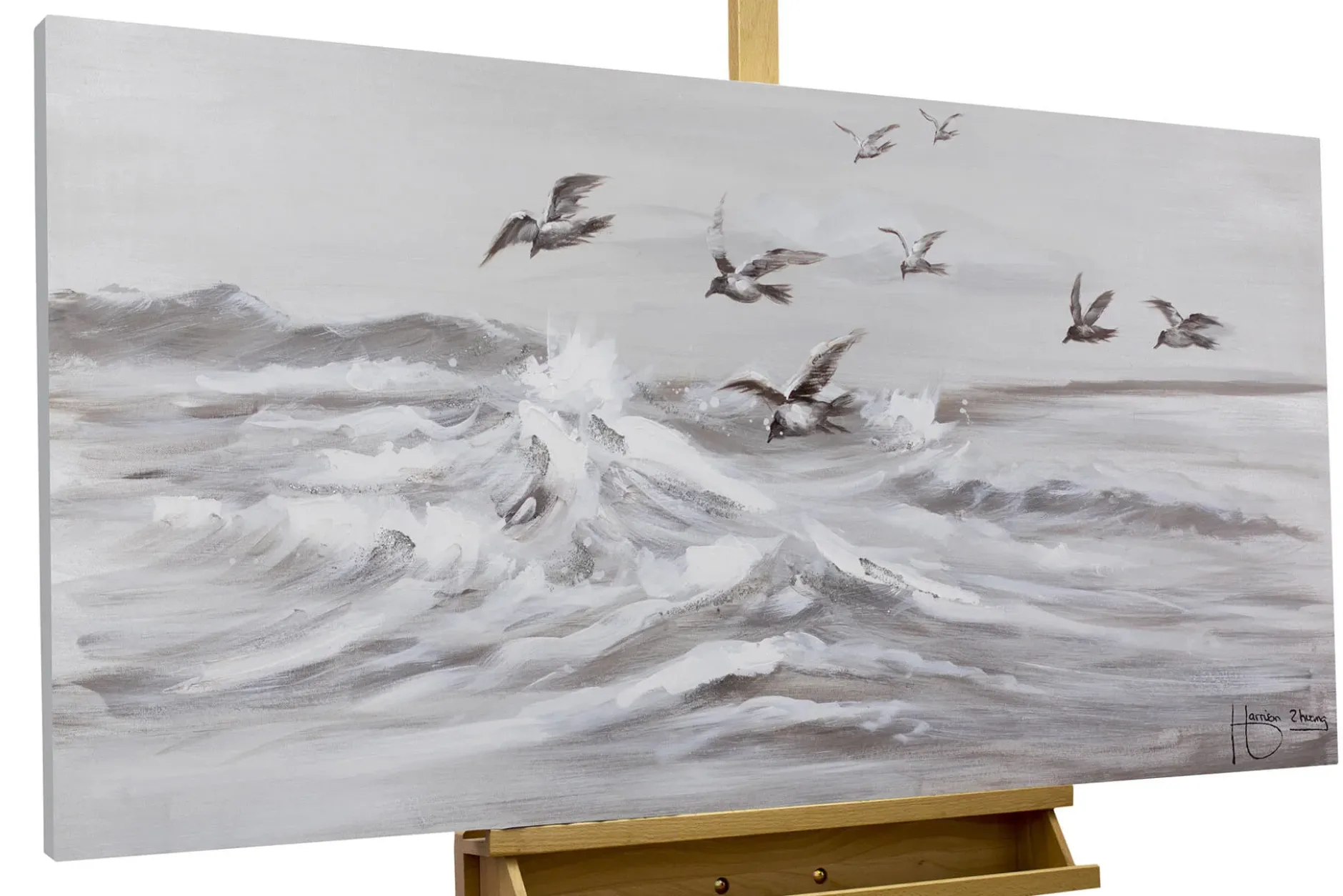 Handgemaltes Gemälde 'Kapriolen' 120x60cm | inkl. Echtheitszertifikat